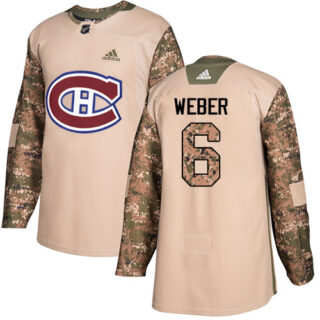 Youth Montreal Canadiens #6 Shea Weber Camo Authentic 2017 Veterans Day Stitched NHL Jersey
