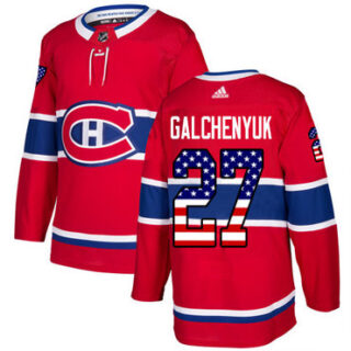 Youth Montreal Canadiens #27 Alex Galchenyuk Red Home Authentic USA Flag Stitched NHL Jersey