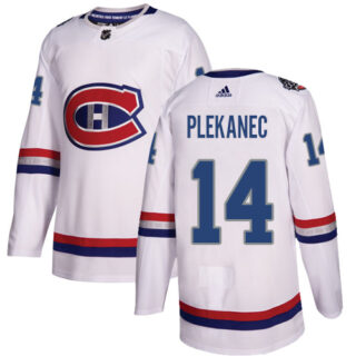 Youth Montreal Canadiens #14 Tomas Plekanec White Authentic 2017 100 Classic Stitched NHL Jersey