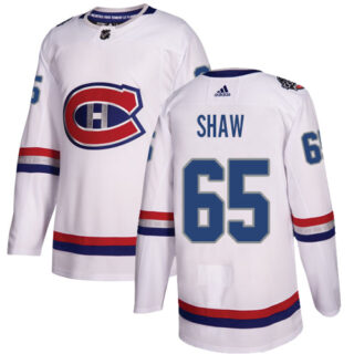 Youth Montreal Canadiens #65 Andrew Shaw White Authentic 2017 100 Classic Stitched NHL Jersey
