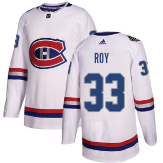 Youth Montreal Canadiens #33 Patrick Roy White Authentic 2017 100 Classic Stitched NHL Jersey
