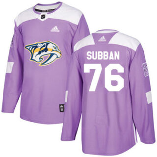 Youth Nashville Predators #76 P.K Subban Purple Authentic Fights Cancer Stitched NHL Jersey