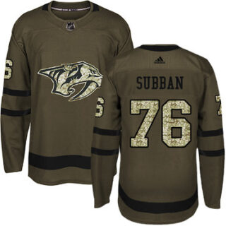 Youth Nashville Predators #76 P.K Subban Green Salute to Service Stitched NHL Jersey