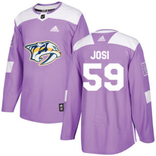 Youth Nashville Predators #59 Roman Josi Purple Authentic Fights Cancer Stitched NHL Jersey