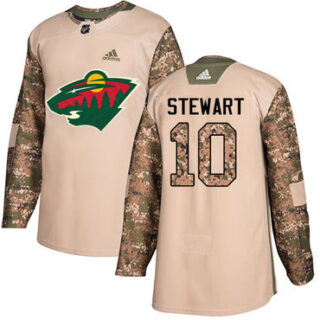 Youth Minnesota Wild #10 Chris Stewart Camo Authentic 2017 Veterans Day Stitched NHL Jersey
