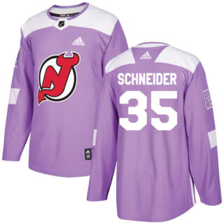 Youth New Jersey Devils #35 Cory Schneider Purple Authentic Fights Cancer Stitched NHL Jersey