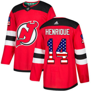 Youth New Jersey Devils #14 Adam Henrique Red Home Authentic USA Flag Stitched NHL Jersey