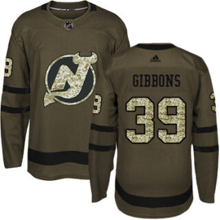 Youth New Jersey Devils #39 Brian Gibbons Green Salute to Service Stitched NHL Jersey