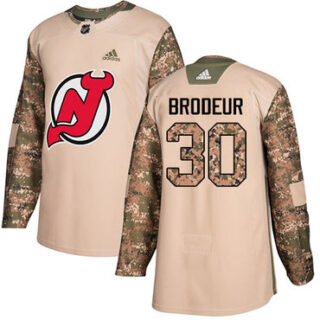 Youth New Jersey Devils #30 Martin Brodeur Camo Authentic 2017 Veterans Day Stitched NHL Jersey