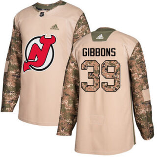 Youth New Jersey Devils #39 Brian Gibbons Camo Authentic 2017 Veterans Day Stitched NHL Jersey