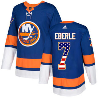 Youth New York Islanders #7 Jordan Eberle Royal Blue Home Authentic USA Flag Stitched NHL Jersey