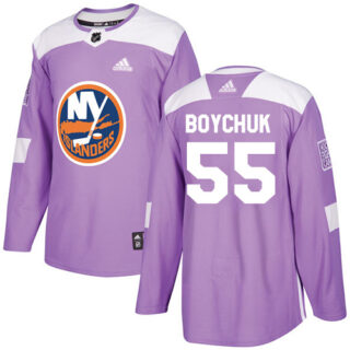 Youth New York Islanders #55 Johnny Boychuk Purple Authentic Fights Cancer Stitched NHL Jersey