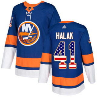Youth New York Islanders #41 Jaroslav Halak Royal Blue Home Authentic USA Flag Stitched NHL Jersey