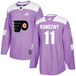 Youth Philadelphia Flyers #11 Travis Konecny Purple Authentic Fights Cancer Stitched NHL Jersey