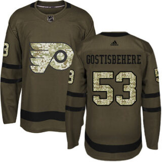 Youth Philadelphia Flyers #53 Shayne Gostisbehere Green Salute to Service Stitched NHL Jersey