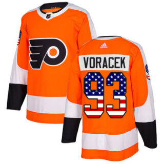 Youth Philadelphia Flyers #93 Jakub Voracek Orange Home Authentic USA Flag Stitched NHL Jersey