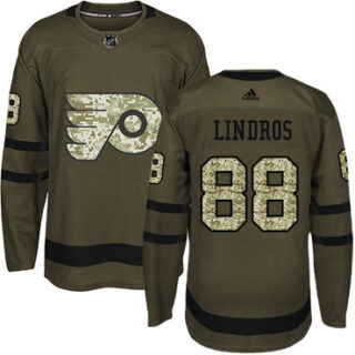Youth Philadelphia Flyers #88 Eric Lindros Green Salute to Service Stitched NHL Jersey