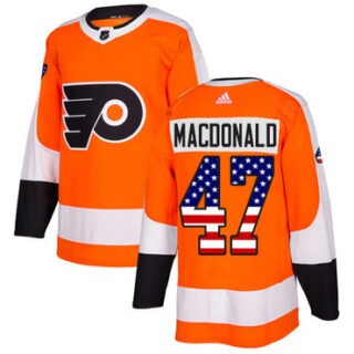 Youth Philadelphia Flyers #47 Andrew MacDonald Orange Home Authentic USA Flag Stitched NHL Jersey