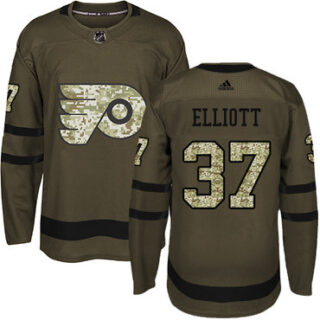 Youth Philadelphia Flyers #37 Brian Elliott Green Salute to Service Stitched NHL Jersey
