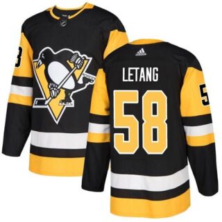 Youth Pittsburgh Penguins #58 Kris Letang Black Home Authentic Stitched NHL Jersey