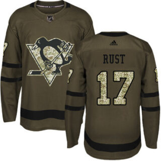 Youth Pittsburgh Penguins #17 Bryan Rust Green Salute to Service Stitched NHL Jersey