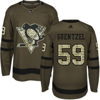 Youth Pittsburgh Penguins #59 Jake Guentzel Green Salute to Service Stitched NHL Jersey
