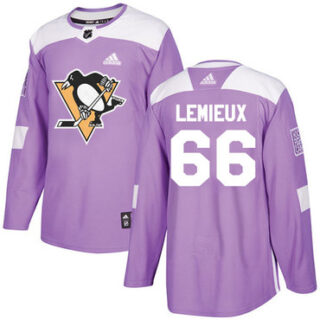 Youth Pittsburgh Penguins #66 Mario Lemieux Purple Authentic Fights Cancer Stitched NHL Jersey