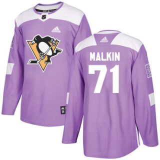 Youth Pittsburgh Penguins #71 Evgeni Malkin Purple Authentic Fights Cancer Stitched NHL Jersey