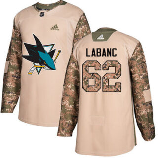 Youth San Jose Sharks #62 Kevin Labanc Camo Authentic 2017 Veterans Day Stitched NHL Jersey
