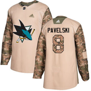 Youth San Jose Sharks #8 Joe Pavelski Camo Authentic 2017 Veterans Day Stitched NHL Jersey