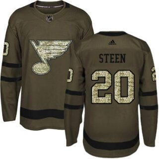 Youth St. Louis Blues #20 Alexander Steen Green Salute to Service Stitched NHL Jersey