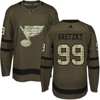 Youth St. Louis Blues #99 Wayne Gretzky Green Salute to Service Stitched NHL Jersey
