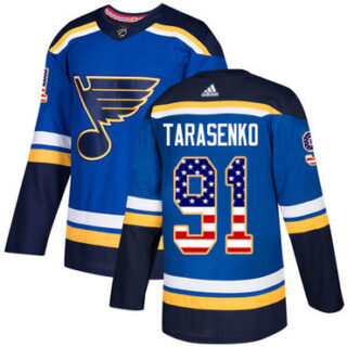 Youth St. Louis Blues #91 Vladimir Tarasenko Blue Home Authentic USA Flag Stitched NHL Jersey