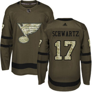 Youth St. Louis Blues #17 Jaden Schwartz Green Salute to Service Stitched NHL Jersey