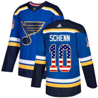 Youth St. Louis Blues #10 Brayden Schenn Blue Home Authentic USA Flag Stitched NHL Jersey
