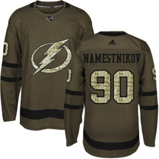 Youth Tampa Bay Lightning #90 Vladislav Namestnikov Green Salute to Service Stitched NHL Jersey