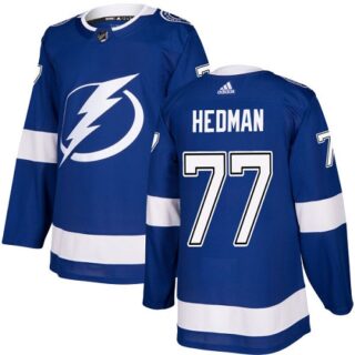 Youth Tampa Bay Lightning #77 Victor Hedman Blue Home Authentic Stitched NHL Jersey