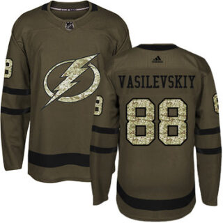 Youth Tampa Bay Lightning #88 Andrei Vasilevskiy Green Salute to Service Stitched NHL Jersey