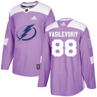Youth Tampa Bay Lightning #88 Andrei Vasilevskiy Purple Authentic Fights Cancer Stitched NHL Jersey