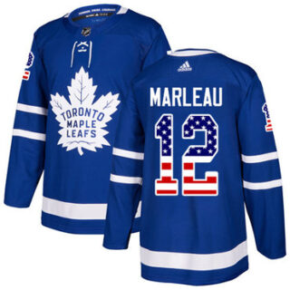 Youth Toronto Maple Leafs #12 Patrick Marleau Blue Home Authentic USA Flag Stitched NHL Jersey