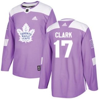 Youth Toronto Maple Leafs #17 Wendel Clark Purple Authentic Fights Cancer Stitched NHL Jersey
