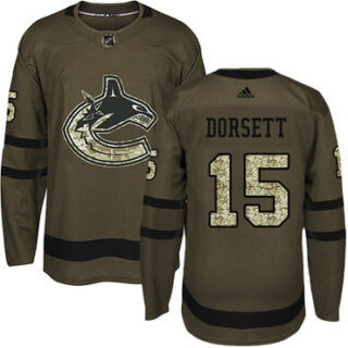 Youth Vancouver Canucks #15 Derek Dorsett Green Salute to Service Stitched NHL Jersey