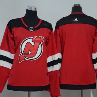 Women's New Jersey Devils Blank Red Home Authentic Stitched NHL Jersey