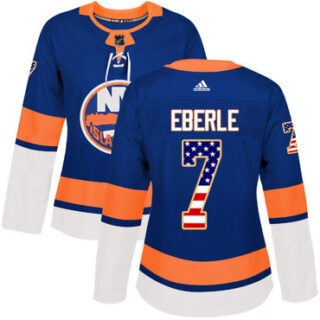 Women's New York Islanders #7 Jordan Eberle Royal Blue Home Authentic USA Flag Stitched NHL Jersey