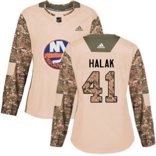 Women's New York Islanders #41 Jaroslav Halak Camo Authentic 2017 Veterans Day Stitched NHL Jersey