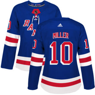 Women's New York Rangers #10 J.T. Miller Royal Blue Home Authentic Stitched NHL Jersey
