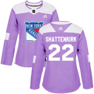 Women's New York Rangers #22 Kevin Shattenkirk Purple Authentic Fights Cancer Stitched NHL Jersey