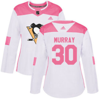 Women's Pittsburgh Penguins #30 Matt Murray White Pink Authentic Fashion Stitched NHL Jersey