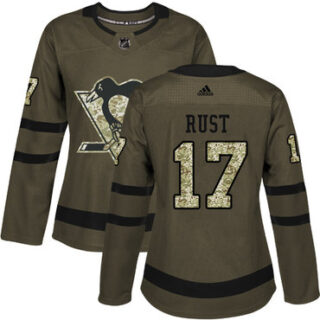 Women's Pittsburgh Penguins #17 Bryan Rust Green Salute to Service Stitched NHL Jersey