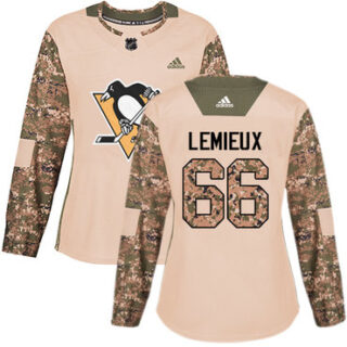 Women's Pittsburgh Penguins #66 Mario Lemieux Camo Authentic 2017 Veterans Day Stitched NHL Jersey